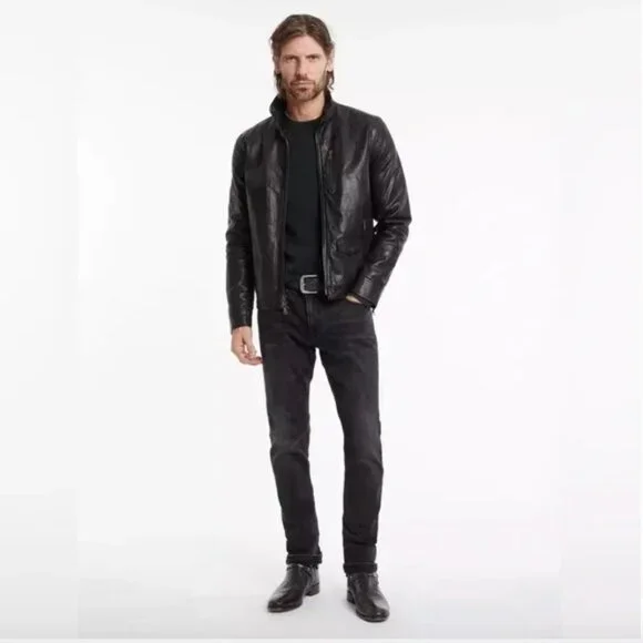 John Varvatos York Leather Jacket. size EU 48 USA 38.